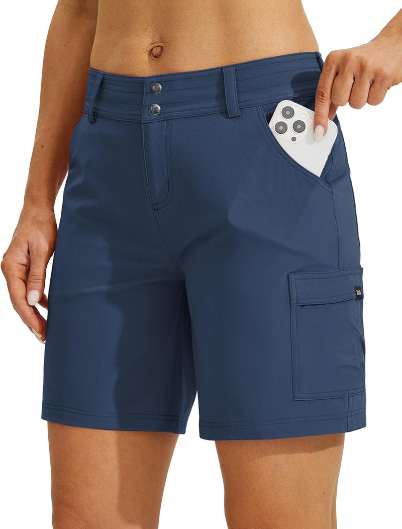 Willit Women's Golf Hiking Shorts Cargo Quick Dry Athletic Shorts Casual Summer Shorts with Pockets 7" - Image 1
